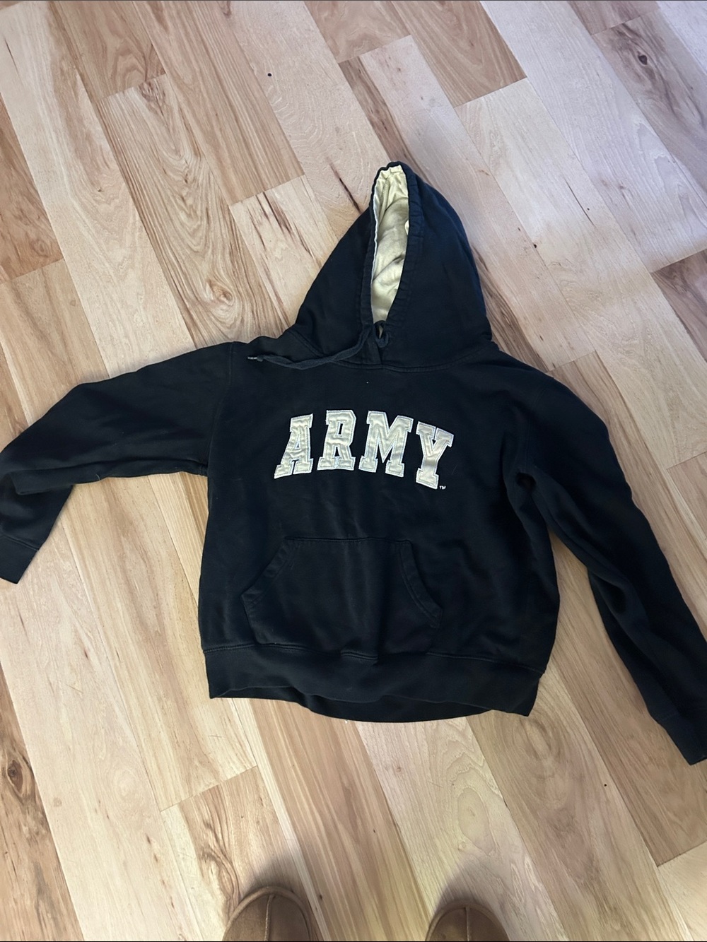 Stadium Athletics Black Hoodie with Cream 'ARMY' Lettering